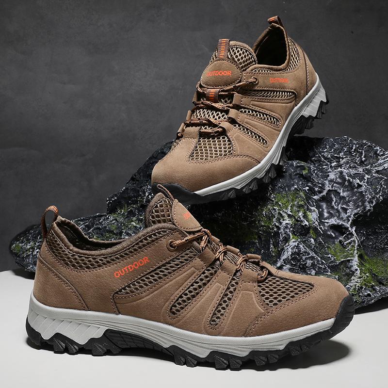 Men's Outdoor Hiking Shoes Travel Sports Shoes Soft Casual Shoes Summer Breathable Outdoor Mesh Sneakers Footwear Zapatillas
