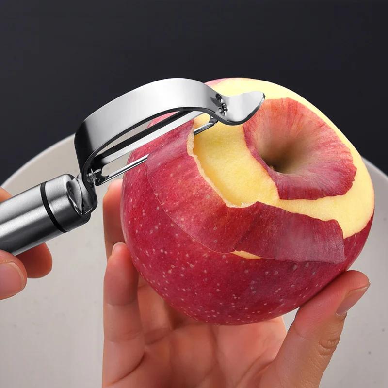 2 Stück Gemüseschäler Edelstahl Kartoffelschäler Hobel Karottenreibe Obstschäler Messer Gemüsewerkzeuge Küchenzubehör