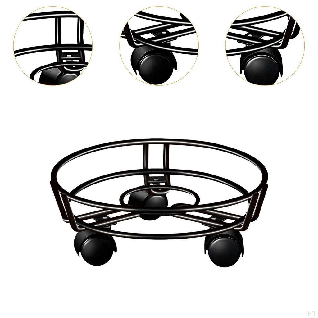 Flower Pot Rolling Stand, Lockable Cart for Potted Plants, Vases, Heavy Pots