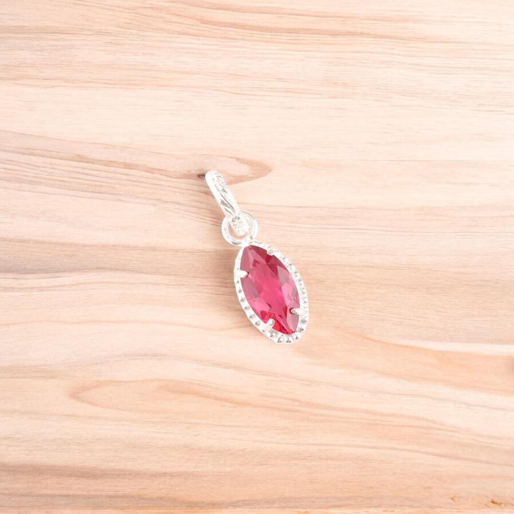 Pink Tourmaline Gemstone 925 Sterling Silver Jewelry Handmade Pendant For Gift PP-59-8