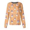 Women's Halloween Print Long Sleeve Button Front Cardigan for Costume Party and Casual Outwear