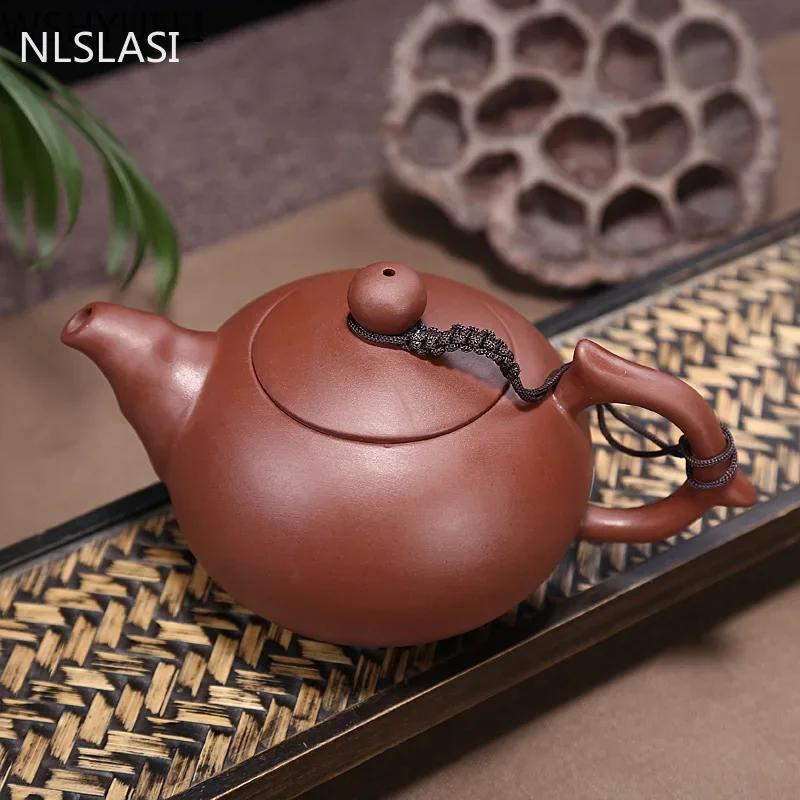 Chinese Yixing Teapot Purple Clay Xishi Tea Pot Beauty Handmade Kettle Dahongpao Tea Set Customized Gifts Authentic