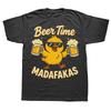 Beer Time Madafakas T Shirt Retro Drinking Beer Lovers Graphic T-shirts EU Size 100% Cotton Soft Unisex Summer Tee Tops