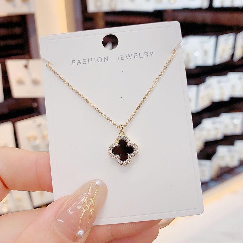 

Элегантное двустороннее женское колье «Четырехлистный клевер» - 2022 корейский стиль цепочка для ключицы