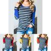 Autumn New Striped Stitching Round Neck Long-sleeved T-shirt Bottoming Shirt For Effortless Style And Comfort