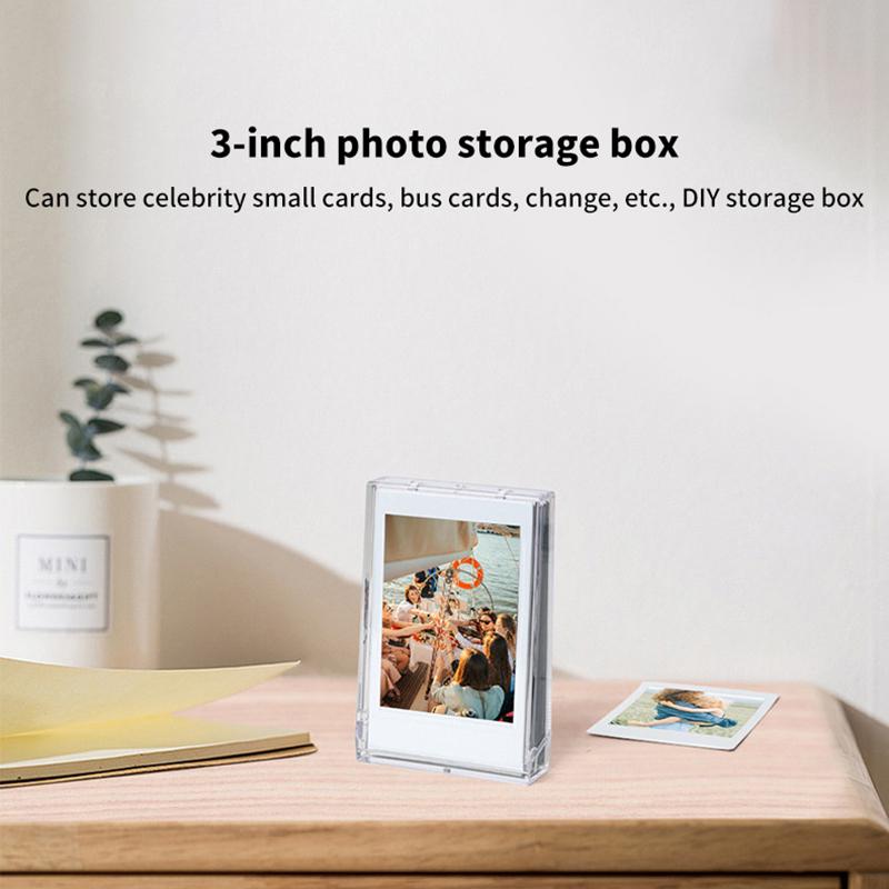 3-Inch Film Clear Photo Storage Box Instant Camera Photo Case For Fujifilm Instax Mini 12/11/9/8/7 With Strap