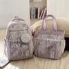 Schoolbag Korean version of the star large-capacity backpack high value junior high school college student schoolbag cute girl transparent pain bag