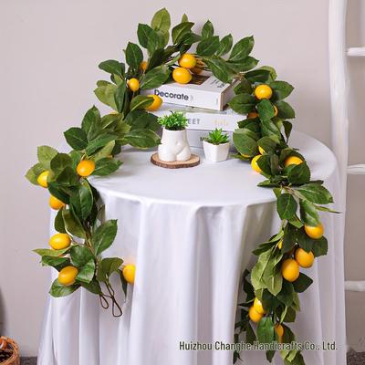 Artificial Lemon Fruit Rattan with Greenery for Home Decoration