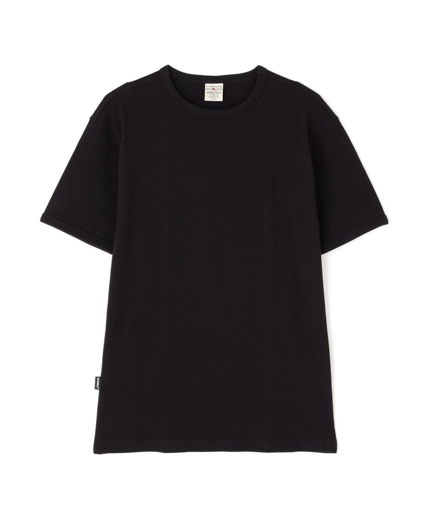 AVIREX DAILY MINI WAFFLE CREW NECK T-SHIRT 6143150 men's black M