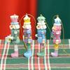 Pack of 4 Candy Color Nutcrackers King and Soldier Statue Christmas Decorative Hanging Resins Nutcrackers Toy Decors