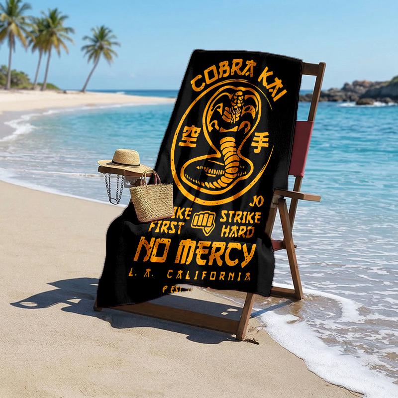 Cobra Kai Fashion Beach Towel: Ideal for Summer Adventures Soft, absorbent and quick drying suitable for swimming and bathing