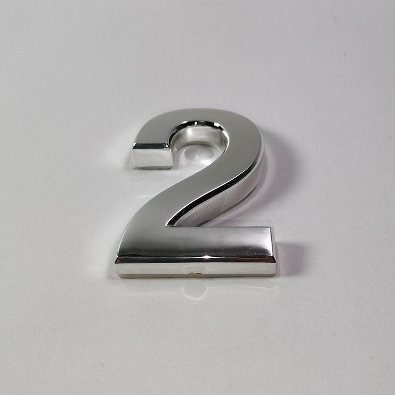 New 3D Digits 0-9 Number Silver Sticker 5cm Plate Sign Hotel Silvery Door Number Plaque Modern Plated for Home Decoration