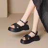 Summer Thick-soled Roman Sandals Female 2025 New Fairy Wind Soft-soled Heightened Thick Heel Casual Versatile Open-toed Sandals