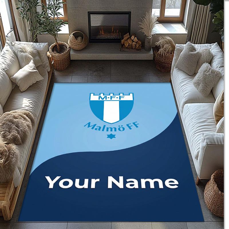 Malmö FF Printed Crystal Velvet Rug Non‑Slip Crystal Velvet Carpet For Sofa Bedroom Indoor Home Decoration