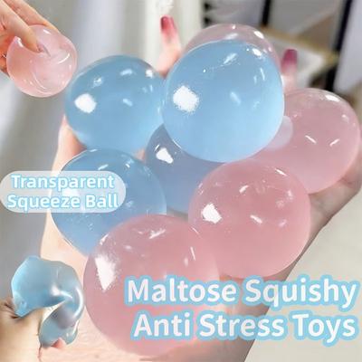 4 Styles Coconut Oil Squeeze Toy Ball Squishy Maltose Toy Mochi Anti Stress Fidget Toy Soft Simulated Transparent Ball Quick-rebound Hand Relax Gift