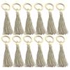 Nordic Style Wooden Bead Fringe Napkin Rings Handmade Woven Decor for Dining Table