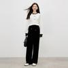 Qiusui Yiren Velvet Straight-Leg Commuter Pants