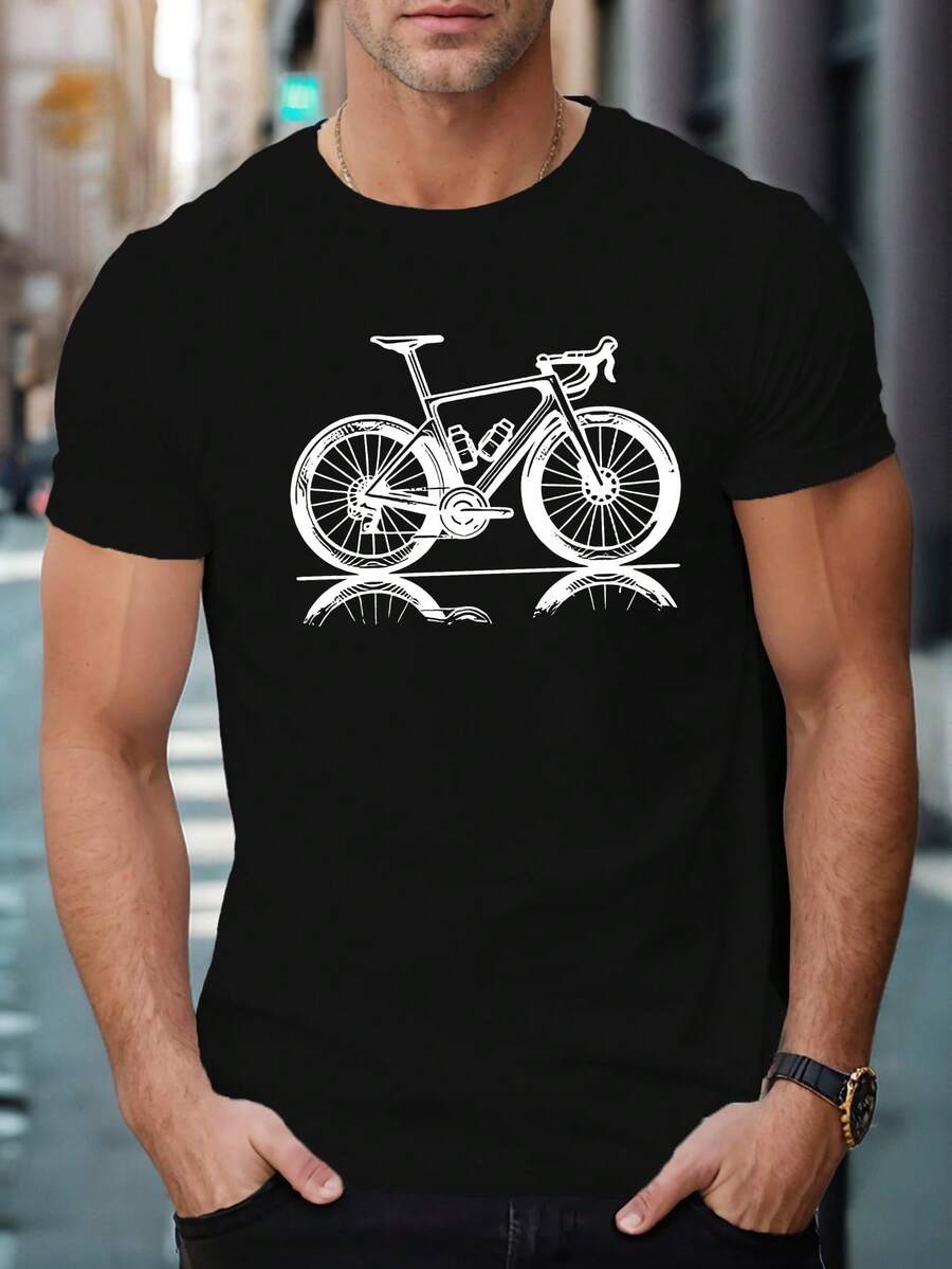 

Unisex S Road Bike Graphic Short-Sleeve T-Shirt - Geometric Bicycle Design S