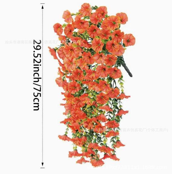 Wall Hanging Artificial Morning Glory Vine Eucalyptus Fake Flower Garden Ornament