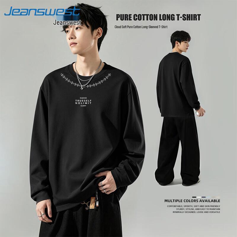 Jeanswest Men's Cotton Long-Sleeve T-Shirt