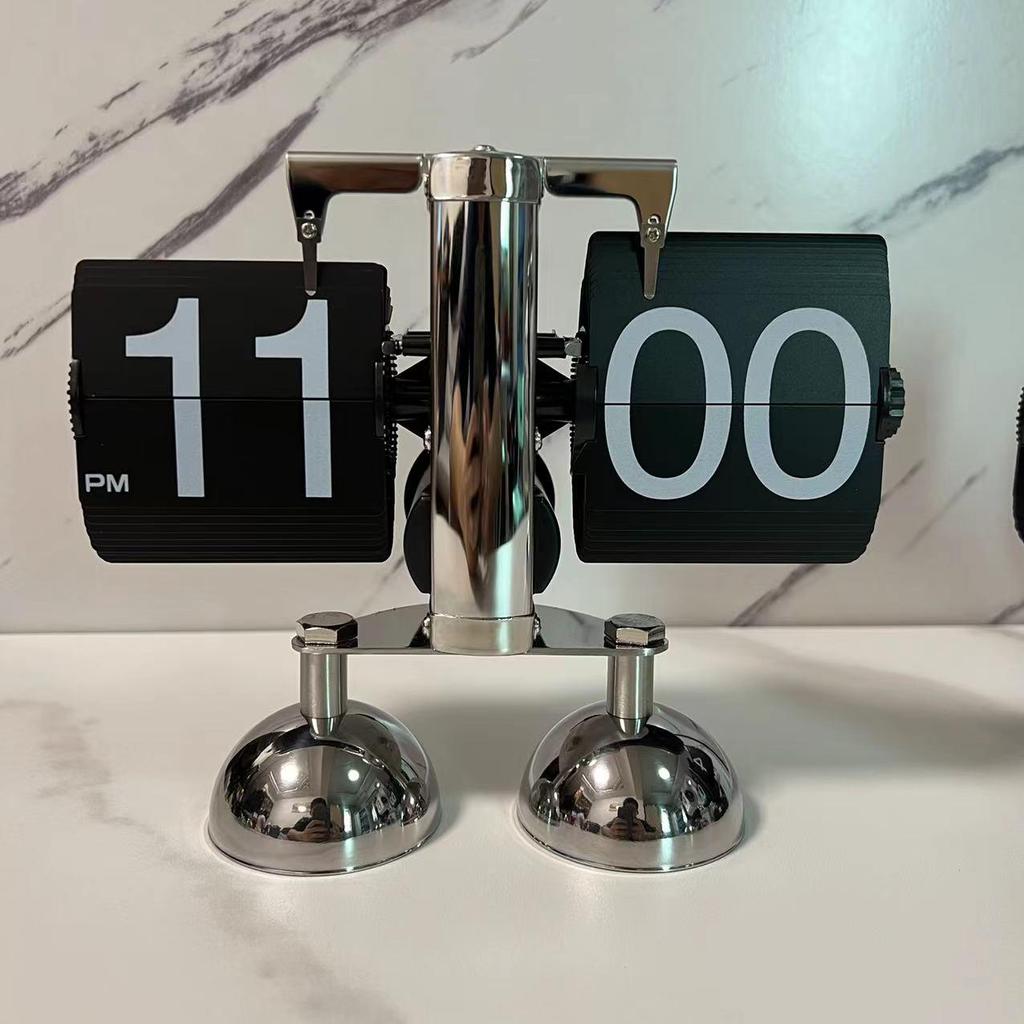 Modern Minimalist Retro Page-Turning Mantel Clock with Alarm