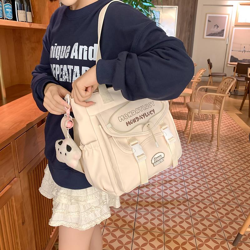 Color Block Shoulder Bag Women's Large Capacity Tote Bag Lightweight Handbag Student Crossbody Bag