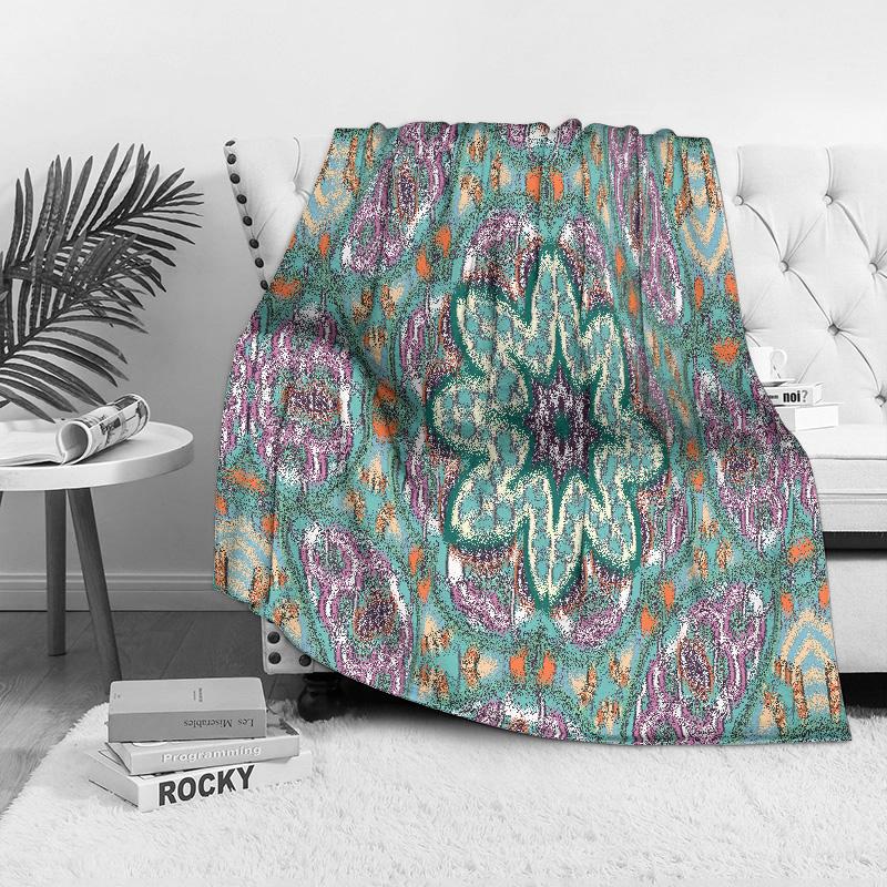 Boho Floral Paisley Pattern Blanket Decorative Cotton Throw Blanket Bed Sofa Cover Festival Gift Home Decor