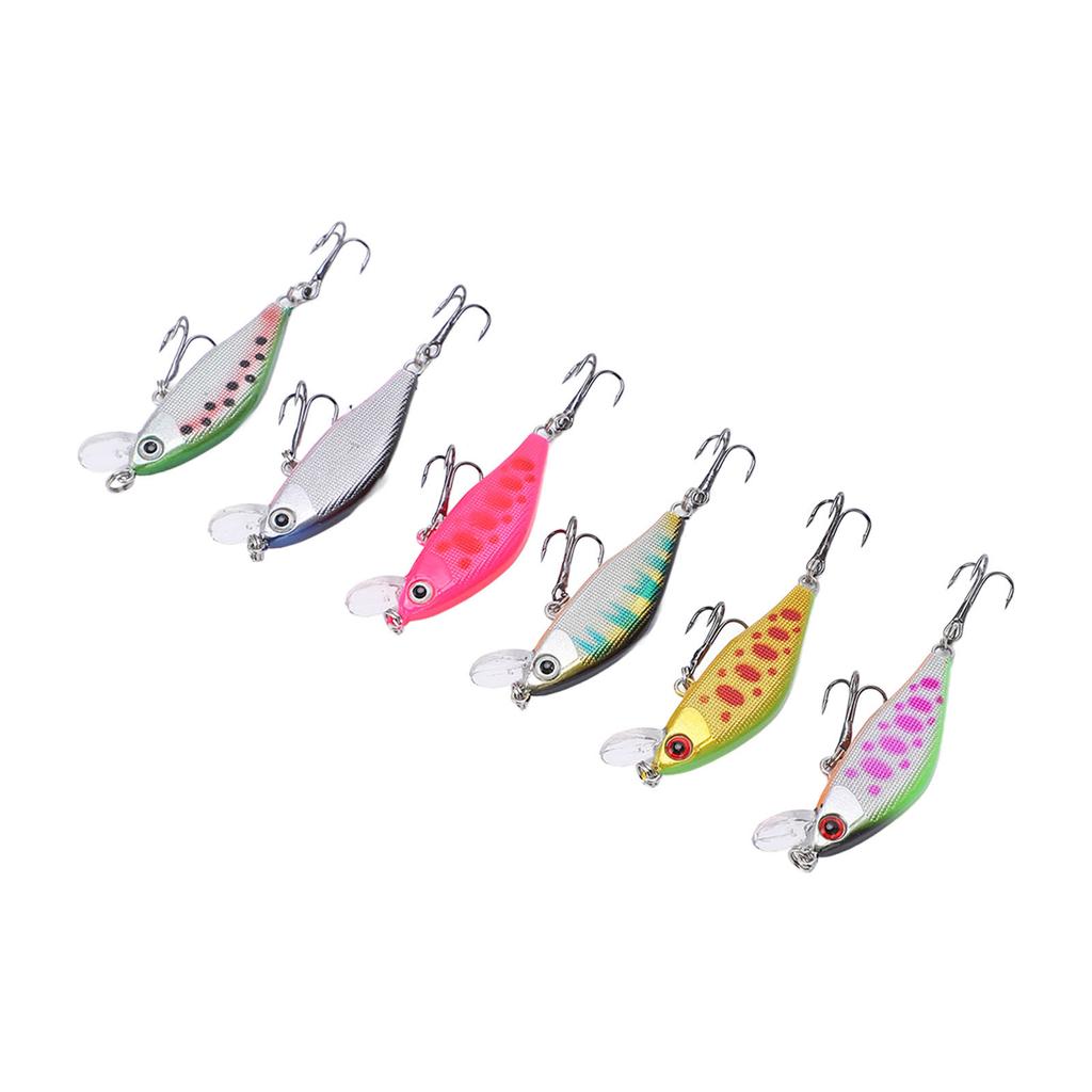 6pcs 4.3g 5cm Minnow Fishing Lure Multilayer Paint Processing Artificial Fishing Bait