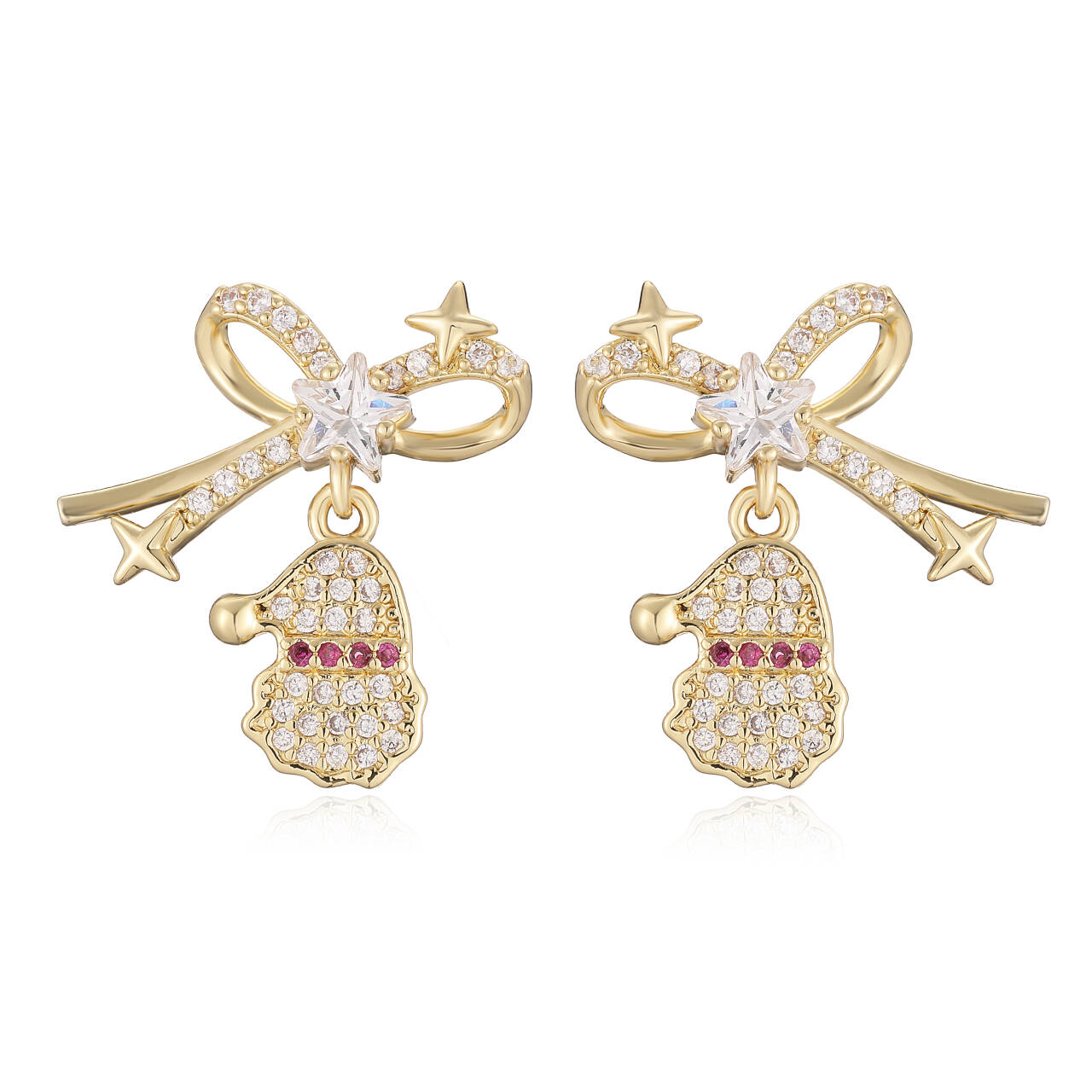 

HECHENG, Christmas New Year Winter Zircon Snowman Christmas Tree Fashion Pendant Women s Cute Sweet Accessories 1 Pair Other