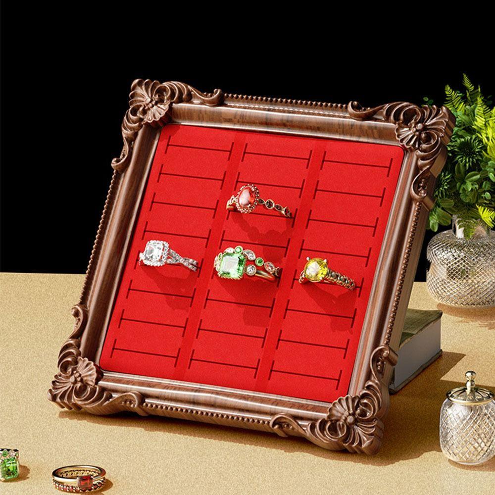 Photo Frame Jewelry Display Tray Wooden Ring Holder Fashion Earring Tray  Shop Window Decoration