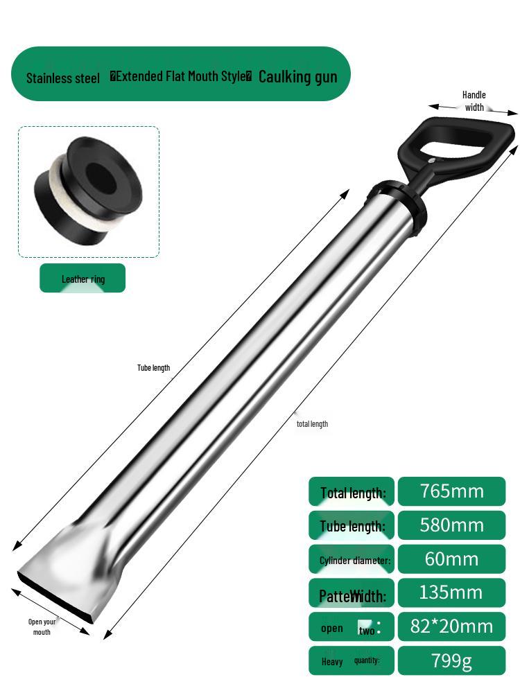 Stainless Steel Cement Mortar Caulking Gun & Grouting Syringe for Doors and Windows