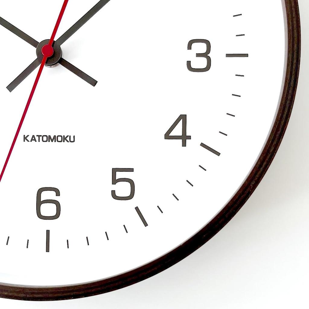 KATOMOKU Plywood Wall Clock 4 Brown Wall Clock Continuous Second Hand Radio km-44BRRCS 252mm (SKP Clock)