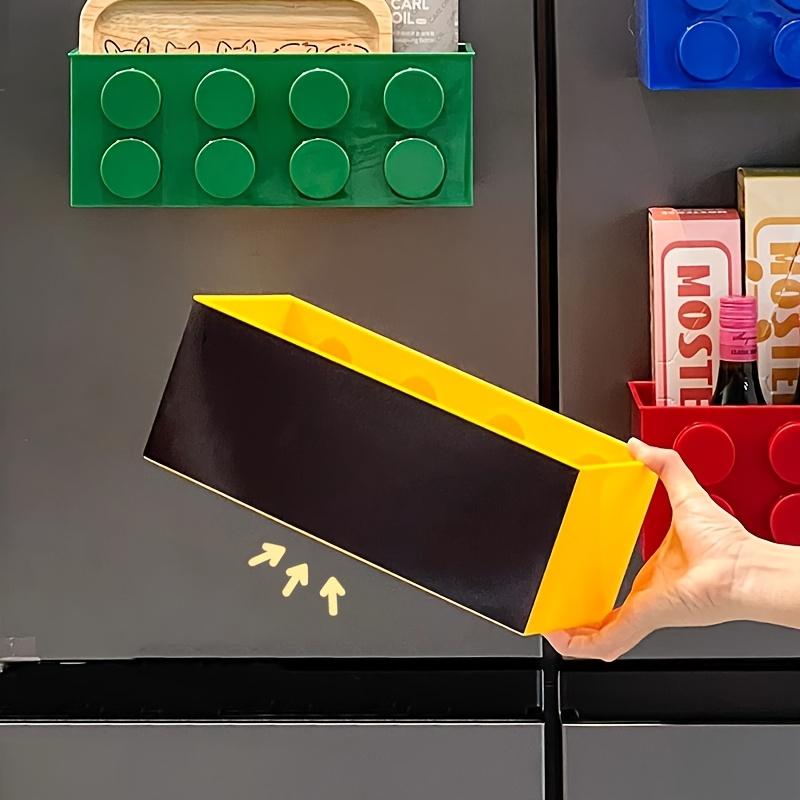 Magnetic Fridge Organizer - Colorful Multi-Compartment Storage Basket for Kitchen & Desk. Save Space, Stay Organized!