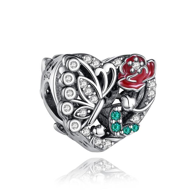 2022 New 925 Sterling Silver Butterfly of Flower Fit Original Charm Bracelet DIY Fashion Silver 925 Jewelry Making