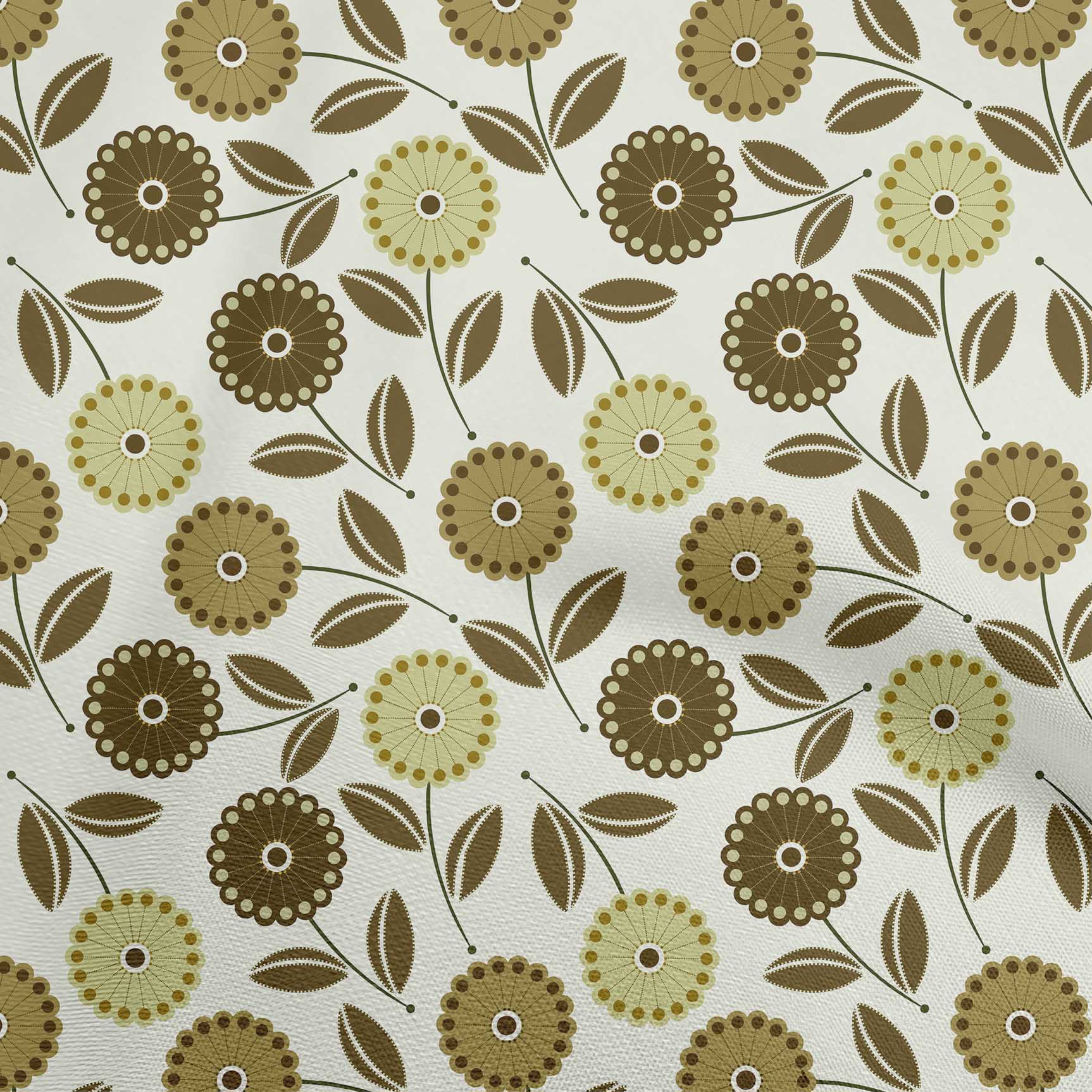 

oneOone Cotton Poplin Brown Fabric Dotted Floral Craft Projects Decor Fabric Printed By The Yard 42 Inch 42 Inch Wide - Viscose Chiffon оливковий колір