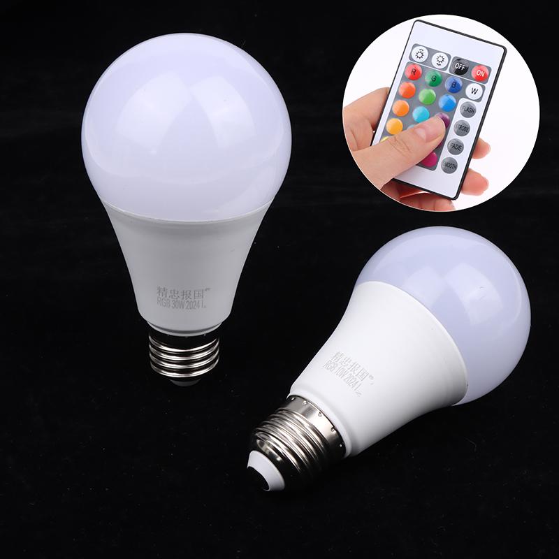 Spotlight Bulb E27 220V Rgb Led Light Bulb 5/7/10/15/20/30W Ir Remote Control Changeable Colorful Dimmable Rgbw Led Lamp