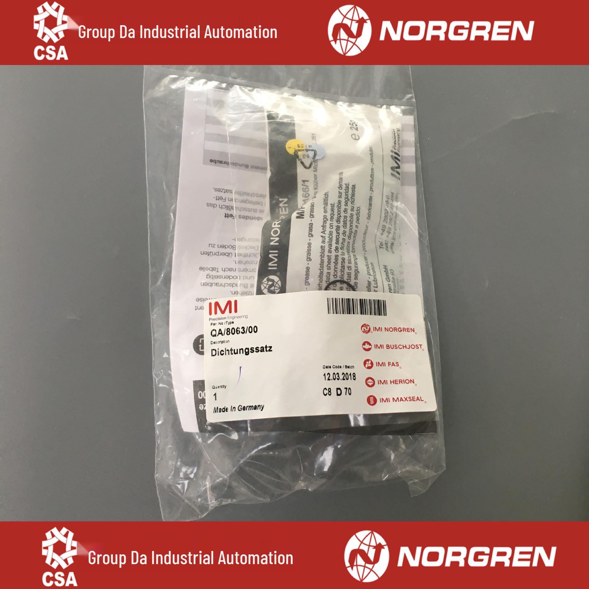 Norgren Cylinder Repair Kit QA/8250/00 QA/8063/00 QA/8200B/00 QA/8100/00*63*4