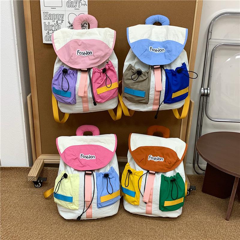 Schoolbag Dopamine Mountaineering Bag Cute Color Matching Boys and Girls Backpack New School Bag Lightweight and Versatile Travel Children's Bag