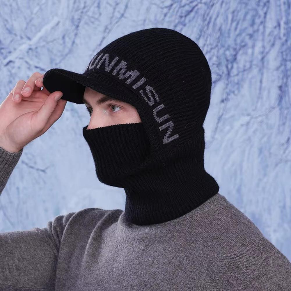 Теплые вязаные зимние шапки Маска Шарф Цельные Мужские Кепки с Козырьком Женские Шапки-бини Походные Шапки для Альпинизма