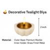 Marble Brass Diya with Premium Marble Base & Brass Finish Metal Holder |