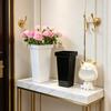 Cubo de Flores Fácil de Mover Resistente a la Intemperie Plástico Exterior Interior Balcón Macetero con Maceta Interior Decoración del Hogar
