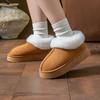 Pantufas de Algodão para Aquecer os Pés para Casais, Pantufas Antiderrapantes de Sola Grossa, Pantufas de Algodão Grossas para Outono e Inverno, Saco e Sapatos de Algodão Plush