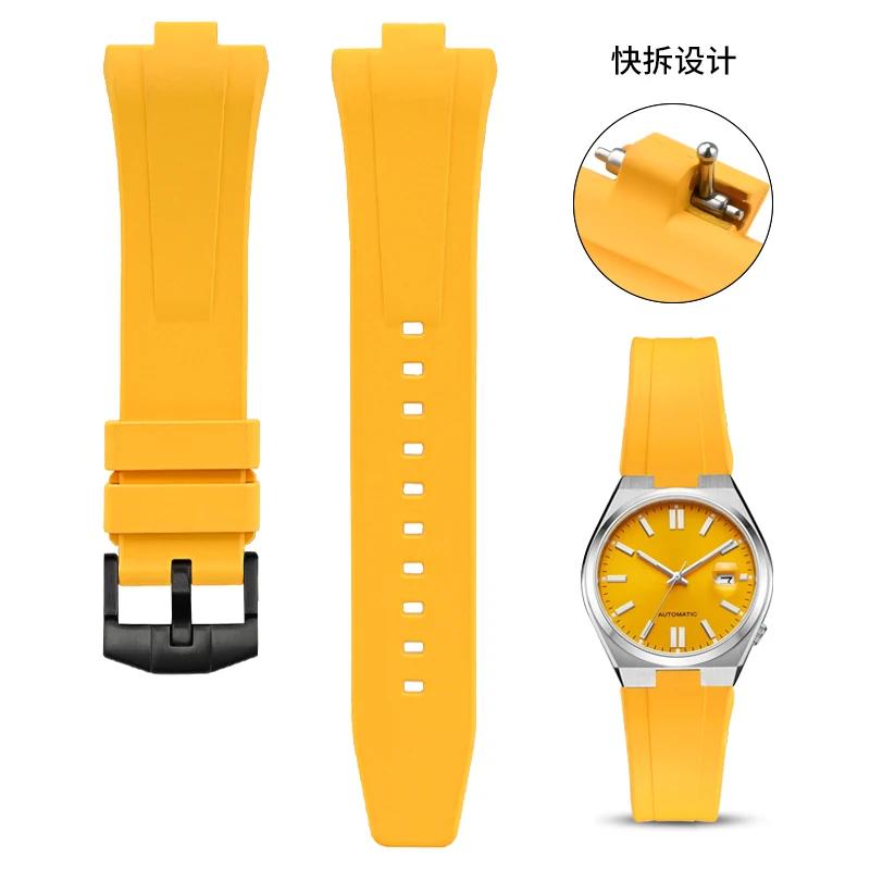 Cinturino in Gomma Fluoro per Citizen NJ0150 NJ0151 NJ0158 FKM Uomo Convesso a Sgancio Rapido Fibbia in Acciaio Inossidabile Cinturino Bracciale 9mm