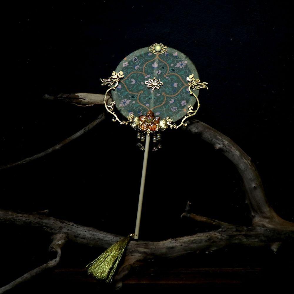 Dunhuang Chinese Style Bridal Group Fan Tassels Silk Fan Gorgeous Chinese Embroidery Fan  Wedding