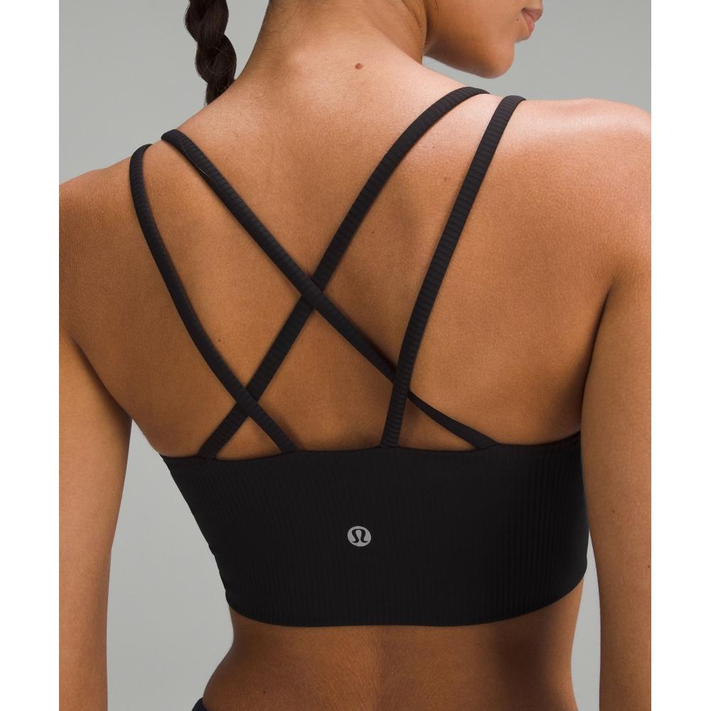 Lululemon Like A Cloud RiBBed Longline BrA  Light Support  B C Cup BlACk