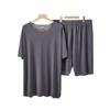 2024 Summer Ice Silk Ribbed Pajama Set - Loose Fit, Plus Size, Solid Color, Two-Piece for Couples.