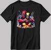 Wolverine-Deadpool Marvel Avengers Short Sleeve White-Black Men's / Women's N623