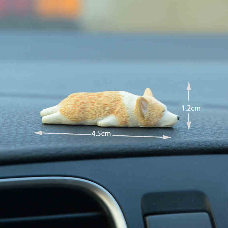 Car Central Control Ornaments, Car Decoration Sets, Resin Simulation Dog Car Supplies Gifts, Customizable Phone Number Plates