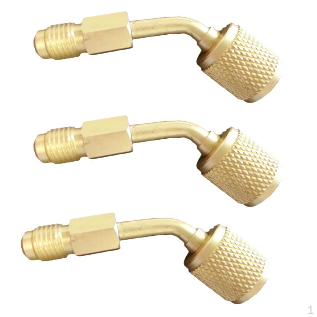 

3pcs Brass R410A Air-controlling Port Adapter Charging Vacuum Converts Ductless System