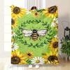 Bee Blanket Flower Printed Flannel Blanket Air Conditioning Blanket Nap Blanket